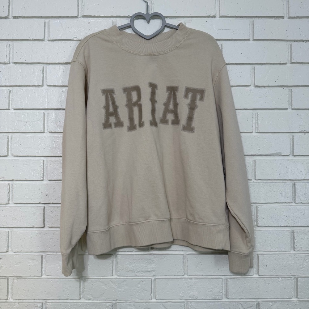 Ariat Logo Sweatshirt – Women’s 1X – Western Neutral Crewneck